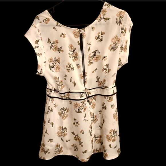 Motherhood Maternity Top Floral Zipper Piping Summer Sz L - Picture 8 of 12